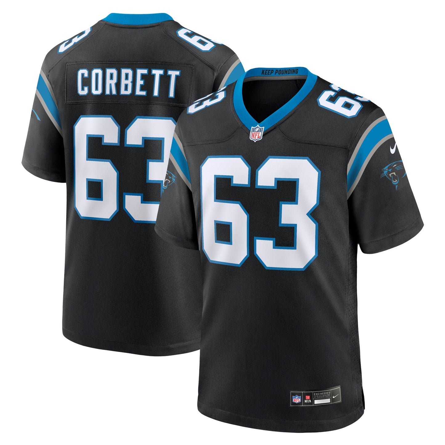 Austin Corbett Carolina Panthers Nike Team Game Jersey - Black