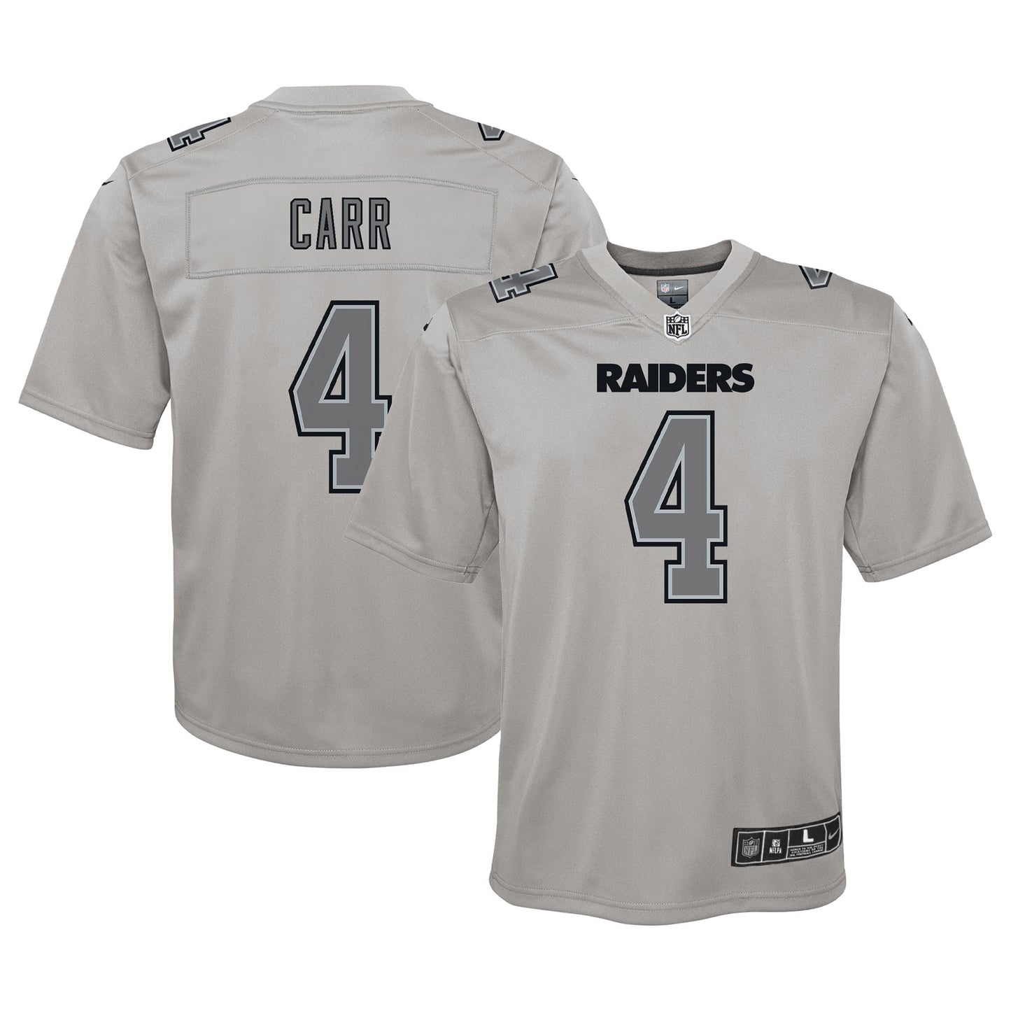 Derek Carr Las Vegas Raiders Nike Youth Atmosphere Game Jersey - Gray