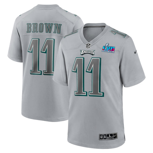 A.J. Brown Philadelphia Eagles Nike Super Bowl LVII Patch Atmosphere Fashion Game Jersey - Gray